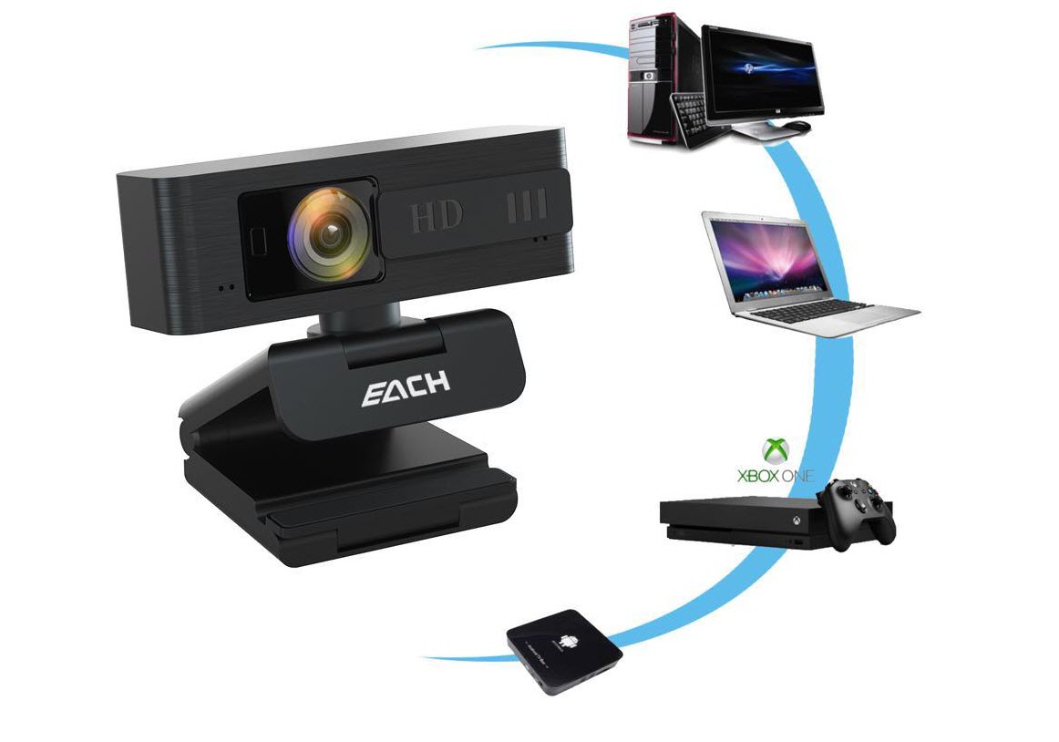 EACH AutoFocus Full HD Webcam 1080P Computer Camera